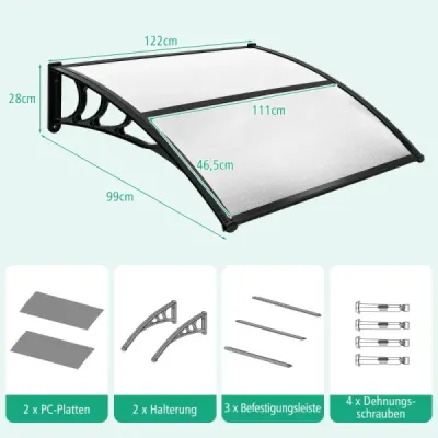 122 x 99 cm baldachýn na přední dveře baldachýn na přední dveře baldachýn transparentní