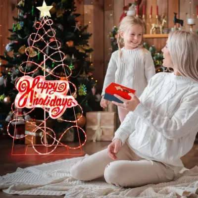 170cm LED vánoční stromeček s měnícími se barvami a 6 světelnými režimy a písmeny a hvězdou