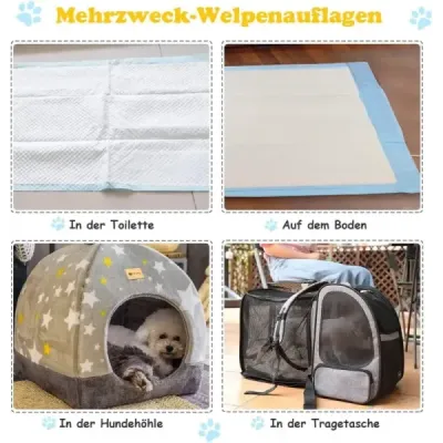 100 kusů podložek pro výcvik psů s nepropustným 5-vrstvým designem podložky pro štěňata 60 x 60 cm