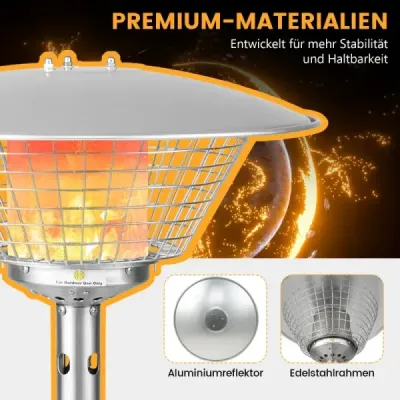 Přenosný stolní ohřívač na terasu Plynový ohřívač na propan s tepelným výkonem 3200 W 54 x 90 cm