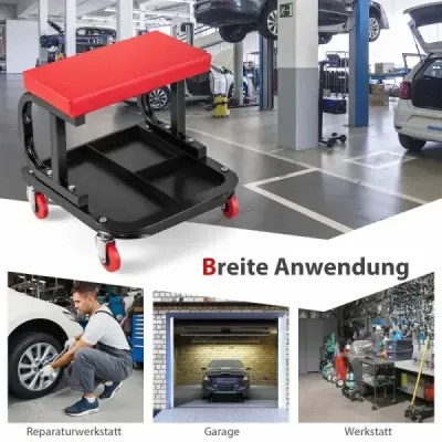 Pojízdná dílenská židle se zásobníkem na nářadí s nosností 150 kg