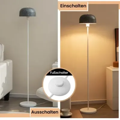 146 cm stojací lampa s nožním spínačem a paticí žárovky E27 a stínítkem Stojací lampa