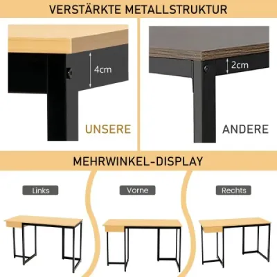 120 cm dlouhý počítačový stůl se zásuvkou a nastavitelnými podložkami