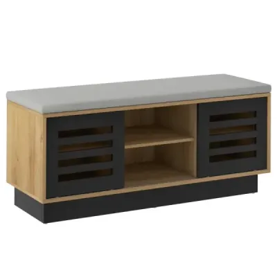 Lavice a botník 2 v 1 se 6 přihrádkami a 3 nastavitelnými policemi 99,5 x 34,5 x 46 cm Příroda