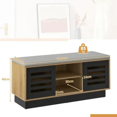 Lavice a botník 2 v 1 se 6 přihrádkami a 3 nastavitelnými policemi 99,5 x 34,5 x 46 cm Příroda