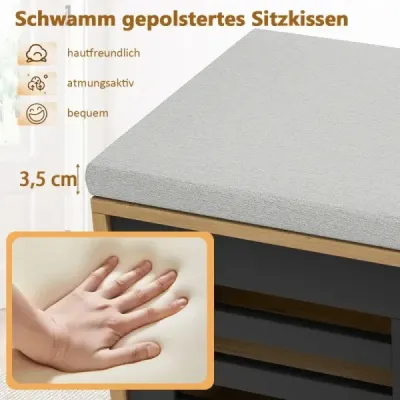 Lavice a botník 2 v 1 se 6 přihrádkami a 3 nastavitelnými policemi 99,5 x 34,5 x 46 cm Příroda