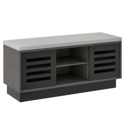 Lavice a botník 2 v 1 se 6 přihrádkami a 3 nastavitelnými policemi 99,5 x 34,5 x 46 cm Šedá