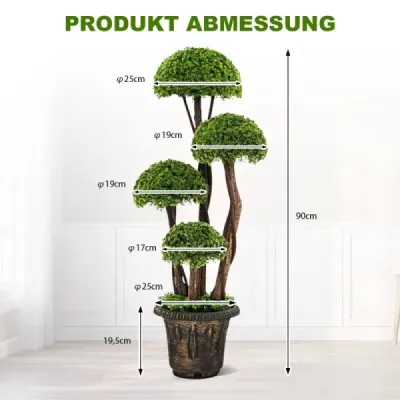 Artificial Topiary Tree z cedrového dřeva dekorativní umělý stromek 90 cm
