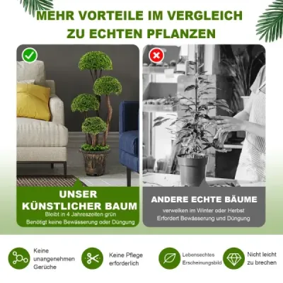 Artificial Topiary Tree z cedrového dřeva dekorativní umělý stromek 90 cm