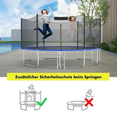 Bezpečnostní síť na trampolínu pro zahradní trampolíny Náhradní vnější síť se zipem a přezkami ? 305 cm