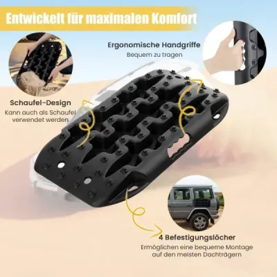 2 kusy nárazníků pískové desky offroad žebřík na písek/bláto/sníh 10 tun černá