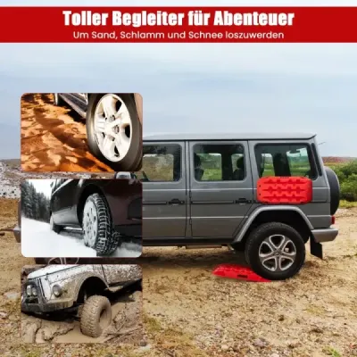 2 kusy nárazníků pískové desky offroad žebřík na písek/bláto/sníh 10 tun červená