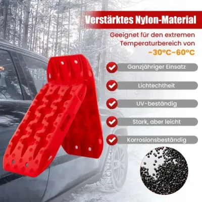 2 kusy nárazníků pískové desky offroad žebřík na písek/bláto/sníh 10 tun červená
