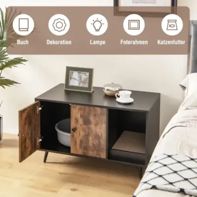 Skrýš na odpadky moderní domeček pro kočky s dvoudveřovou skříňkou 90 x 50 x 54 cm