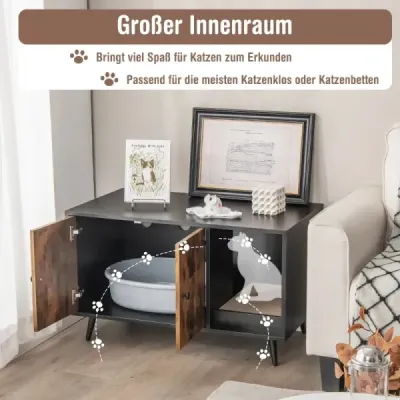 Skrýš na odpadky moderní domeček pro kočky s dvoudveřovou skříňkou 90 x 50 x 54 cm