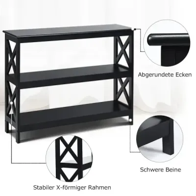 Konzolový stolek stolek s průmyslovým designem s policí síňový stolek 100 x 33 x 80 cm černý