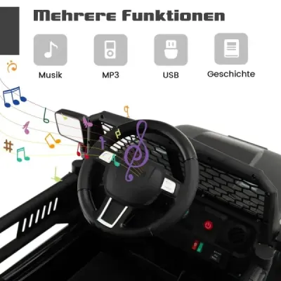 12V bateriové dětské vozidlo Elektrické dětské vozidlo s dálkovým ovládáním černé