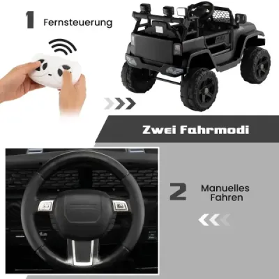 12V bateriové dětské vozidlo Elektrické dětské vozidlo s dálkovým ovládáním černé
