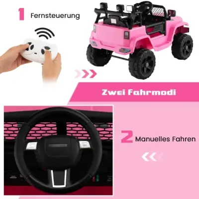 12V bateriový dětský vůz Elektrický dětský vůz s dálkovým ovládáním růžový