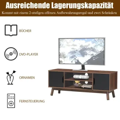 TV stolek TV skříňka ze dřeva pro televizory do 50" TV stolek s otevřenou policí černý