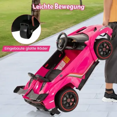 Dětské elektrické auto Lamborghini s dálkovým ovládáním a LED světlomety a klaksonem a hudbou Dětské auto růžové