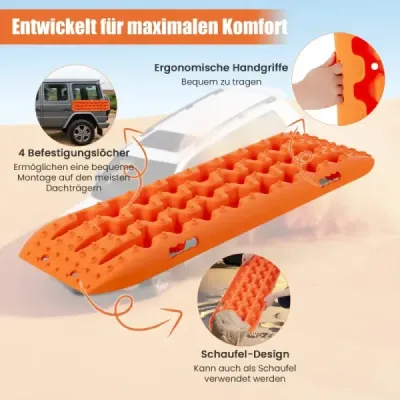 2 kusy nárazníků pískové desky offroad žebřík na písek/bláto/sníh 107 x 31 x 7 cm oranžová