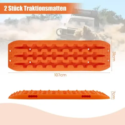 2 kusy nárazníků pískové desky offroad žebřík na písek/bláto/sníh 107 x 31 x 7 cm oranžová