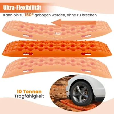 2 kusy nárazníků pískové desky offroad žebřík na písek/bláto/sníh 107 x 31 x 7 cm oranžová