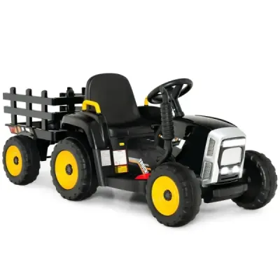 12 V dětský traktor s přívěsem Elektrické autíčko na baterie žluté