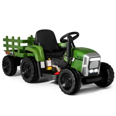 12 V dětský traktor s přívěsem Elektrické autíčko na baterie žluté