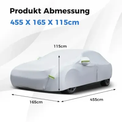 Plachta na auto se zipem a taškou Odolný proti povětrnostním vlivům 455 x 165 x 115 cm Stříbrná