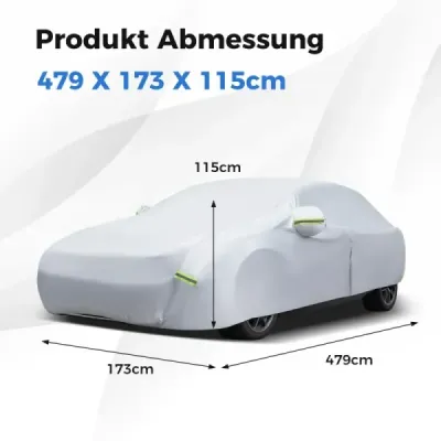 Plachta na auto se zipem a taškou Odolná proti povětrnostním vlivům 479 x 173 x 115 cm Stříbrná