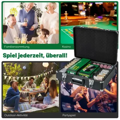 600-dílná sada pokerových žetonů 14 gramů Claytec s taškou na přenášení černá
