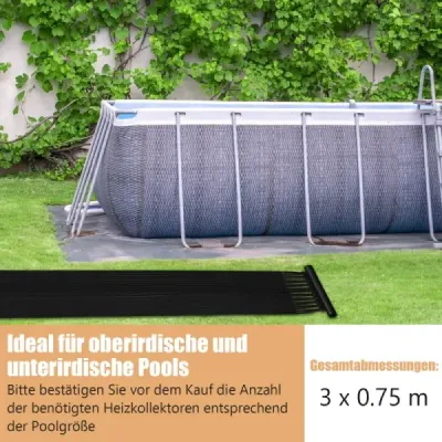 Solární kolektor 300 x 75 cm Solární ohřívač z plastu odolného vůči UV záření