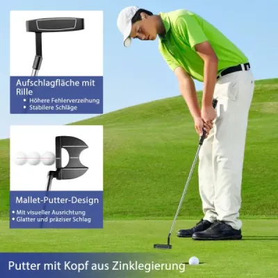9-dílná kompletní sada golfových holí pro praváky s obaly na hole