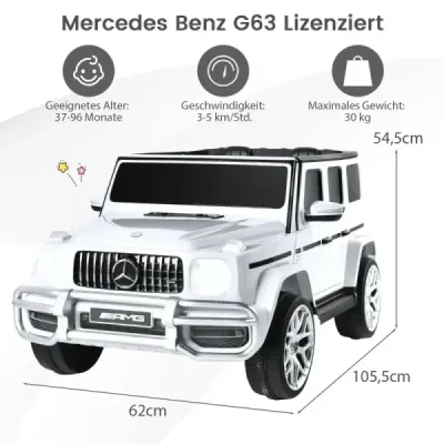Elektrické autíčko Mercedes Benz pro děti Elektrické dětské autíčko s hudbou a světlomety Bílé