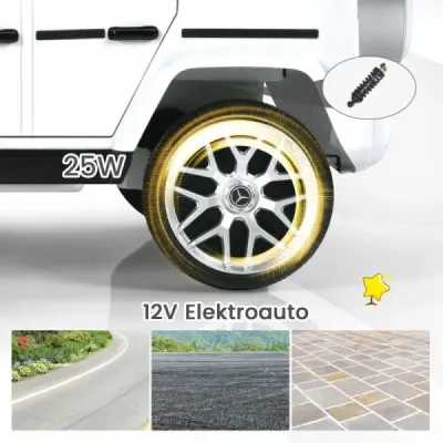 Elektrické autíčko Mercedes Benz pro děti Elektrické dětské autíčko s hudbou a světlomety Bílé