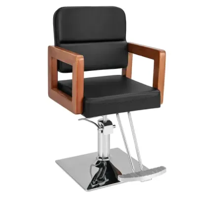 Hydraulické kadeřnické křeslo Salonní křeslo pro kadeřníky s 360-stupňovým otáčením 87 x 60 x 95-110 cm černé