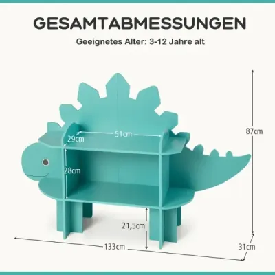 Regál s dinosaury pro děti organizér pro uskladnění hraček s otevřenými policemi