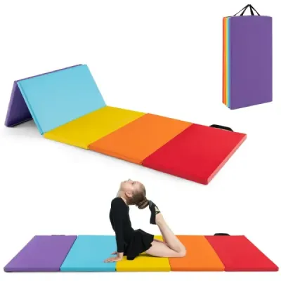 Gymnastická podložka skládací měkká podlahová podložka gymnastická podložka 5násobná skládací z PU 201 x 75 x 3 cm