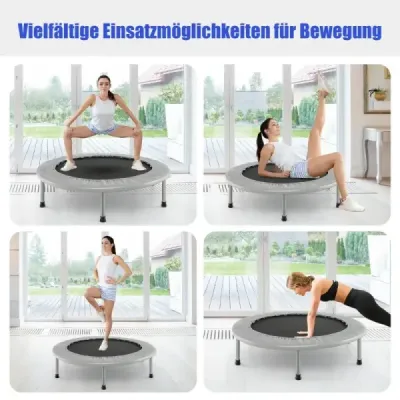 ?97cm mini trampolína fitness trampolína skládací dětská trampolína s nosností do 150 kg šedá