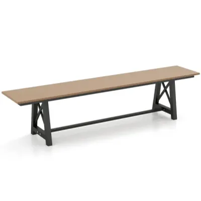 Zahradní lavice odolná vůči povětrnostním vlivům 3-místná lavice s nosností do 500 kg 183 x 35 x 41,5 cm hnědá