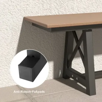 Zahradní lavice odolná vůči povětrnostním vlivům 3-místná lavice s nosností do 500 kg 183 x 35 x 41,5 cm hnědá