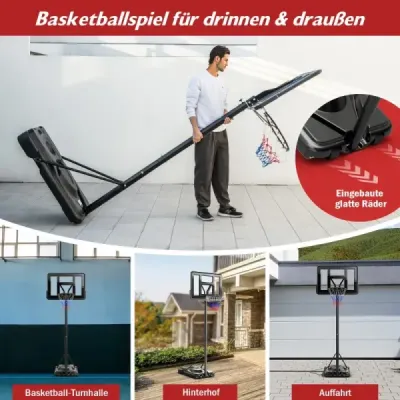 170-305cm výškově nastavitelný basketbalový stojan Venkovní basketbalový koš se stojanem