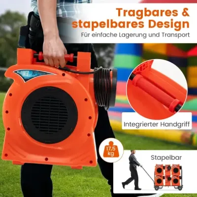 Komerční 2300W dmychadlo se 2 HP motorem a rukojetí dmychadla čerpadla Elektrický podstavec ventilátoru