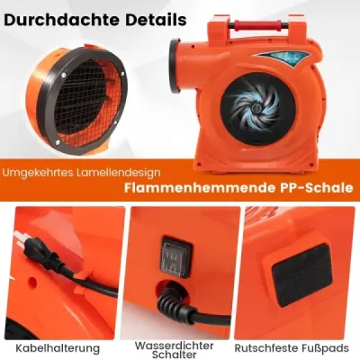 Komerční 2300W dmychadlo se 2 HP motorem a rukojetí dmychadla čerpadla Elektrický podstavec ventilátoru