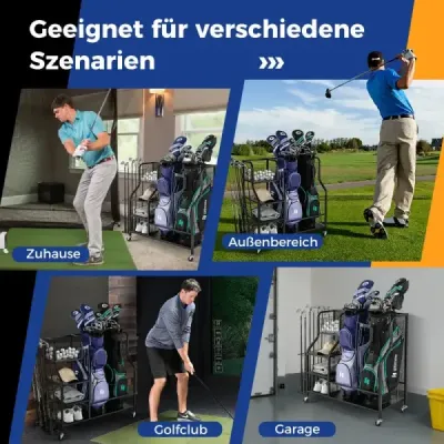 Organizér na golfové hole 4 v 1 s háčkem a košíkem Organizér na golfové hole s kolečky