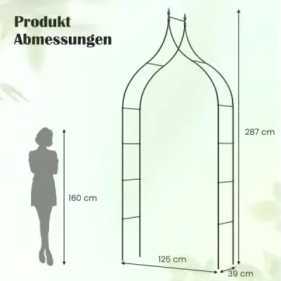 Oblouk s růžemi kovový zahradní oblouk v gotickém stylu oblouk s růžemi 125 x 39 x 287 cm