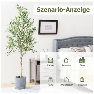 Umělé olivovníky s 1296 listy a 72 plody Olivové rostliny 182 cm