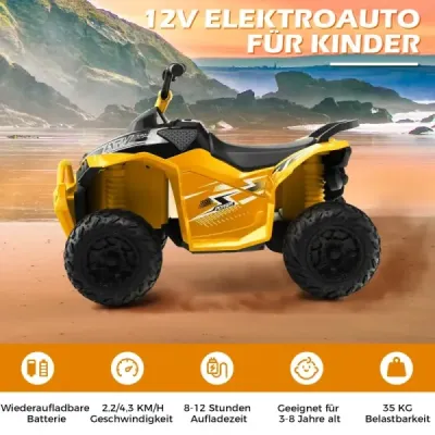 Elektrická dětská čtyřkolka 12V s rychlostí 2,2/4,3 KM/H & Klakson, hudba & LED světla elektrická quad zelená